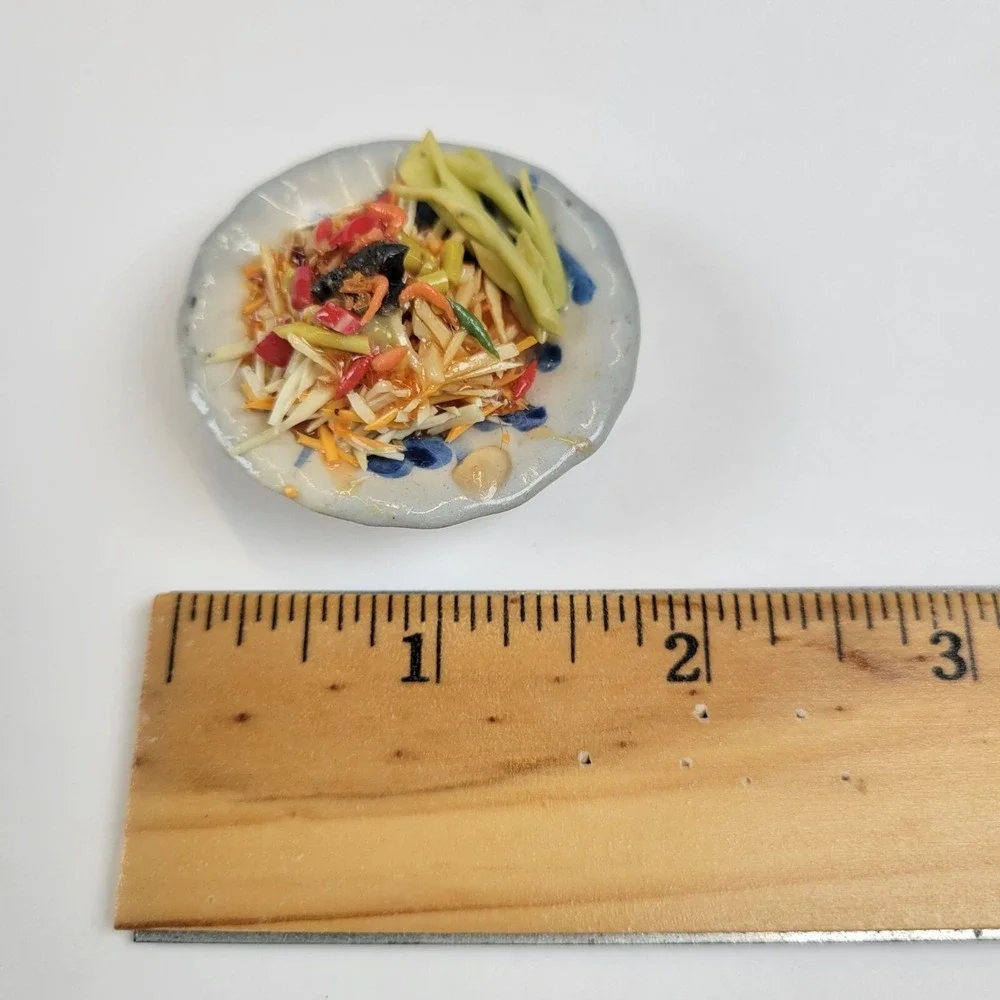 Miniature Thai Papaya Salad Som Tum Fridge Magnet Realistic Food Decor 1.5 Inch